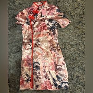 PrettyLittleThing Pink and Red Floral Dress